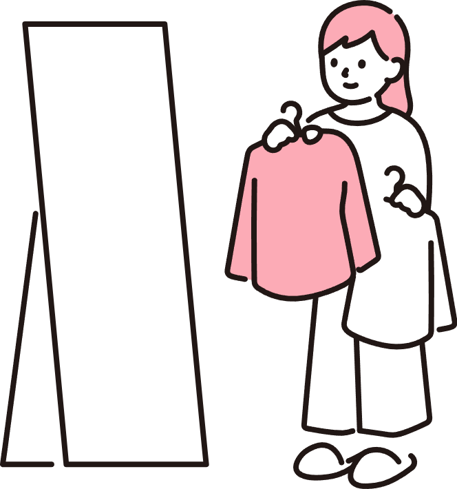 服を選ぶ人のイラスト